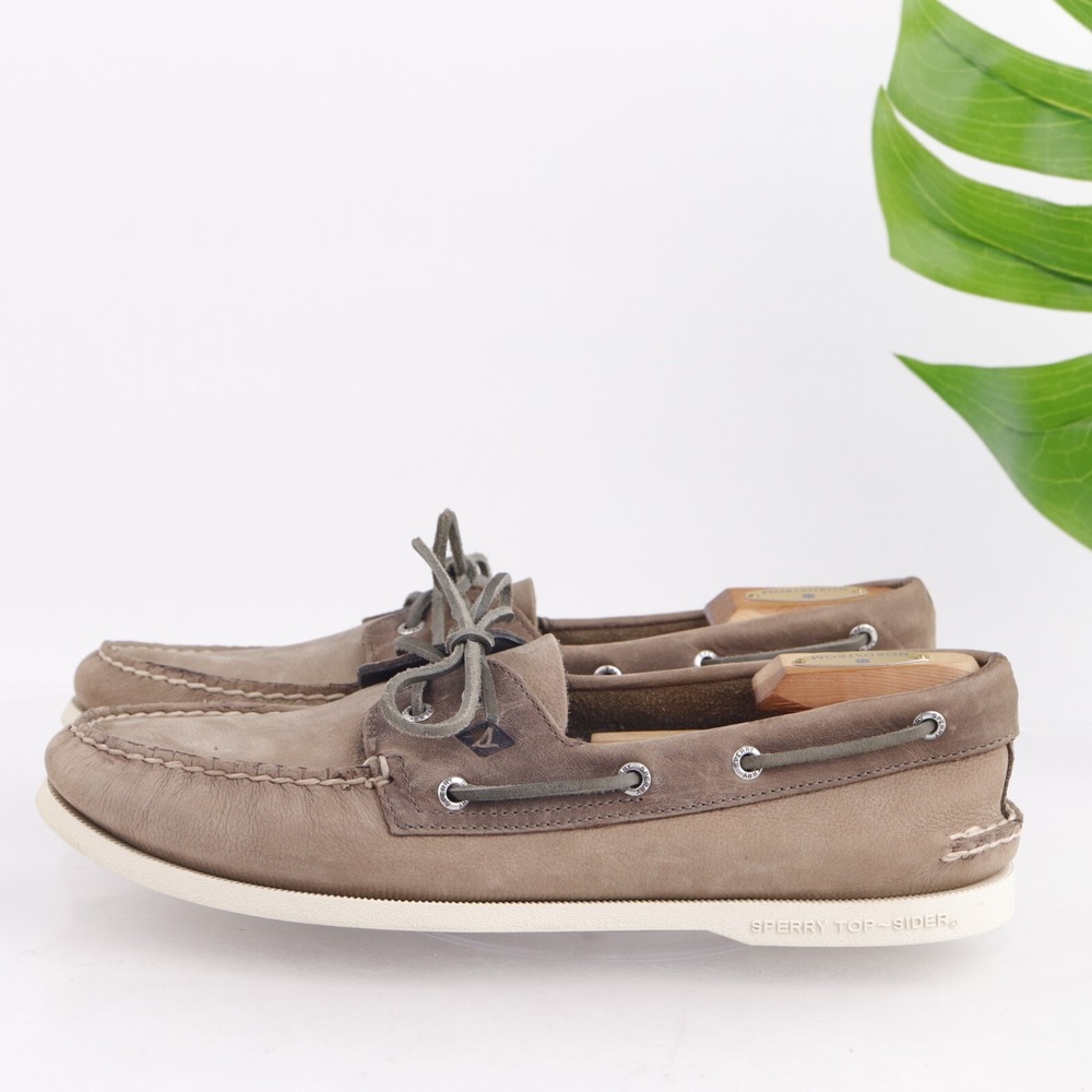 Sperry Mens A/O Boat Shoe Size 11.5 Light Brown Leather Slip On Loafers Yacht - Picture 6 of 13